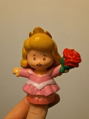 Little People Aurora Disney Princess Holding Red Rose